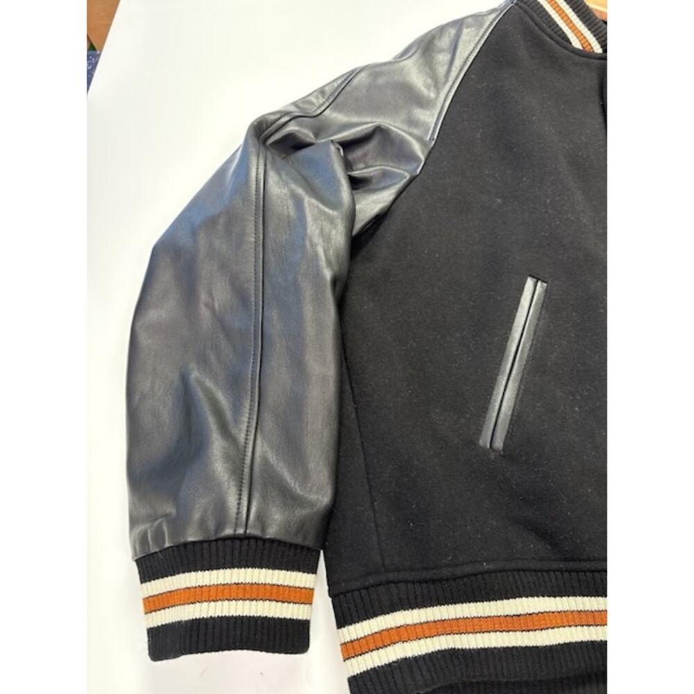 Coach Varsity Bomber Jacket Snap Button Front Logo Patch Black/Gray Mens Size XL - Picture 8 of 16